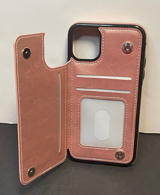 iPhone 11 Wallet Case card holder ONETOP leather shockproof rose gold new