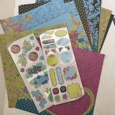 Creative Memories Kit 12x12 So Chic Lot Of Designer 2 Tone Papers Stickers