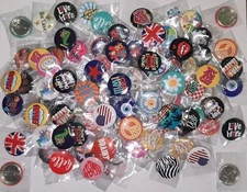 1 Inch Round Pin Back Button, Lapel Pin - Assorted Styles