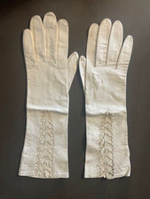 Vintage Abraham  Straus white leather gloves Made in Italy