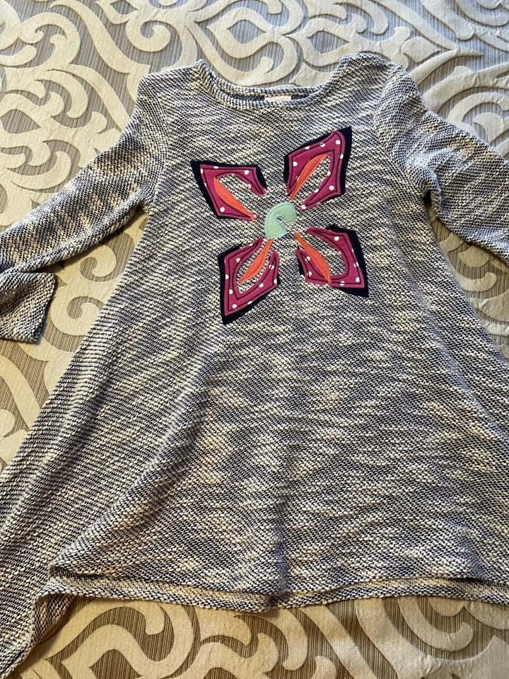 Nuevo con etiquetas Conjunto Pantalón Mallory May Niña Manga Larga Azul Marino Rosa Flor Estampado Azteca Talla 8 Foto 3 de 4