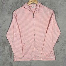 Ellesse Full Zip Hoodie Adults Medium Pink Striped Vintage