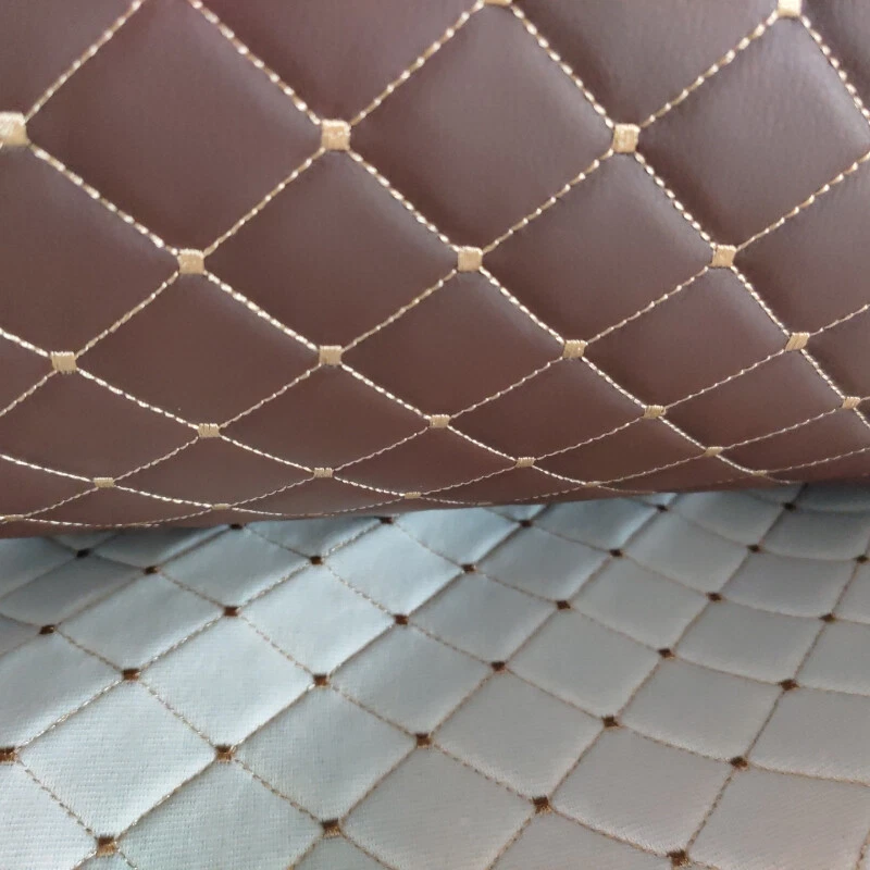 Dick Kunstleder Stoff Bestickt Schwamm Gesteppt Auto Innen Dach DIY Material - Bild 2 von 4