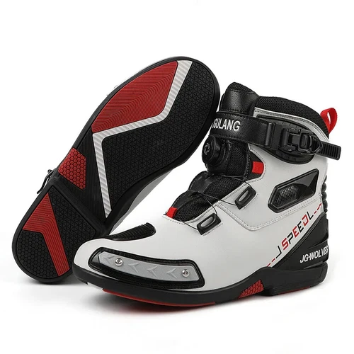 Motorradstiefel Leder Fahrer Schutz Anti Rutsch Off-Road Motorrad Rennschuhe - Bild 26 von 26