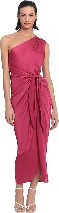 Donna Morgan One Shoulder Tie Waist Draped Skirt Dress - Size 8 NWT
