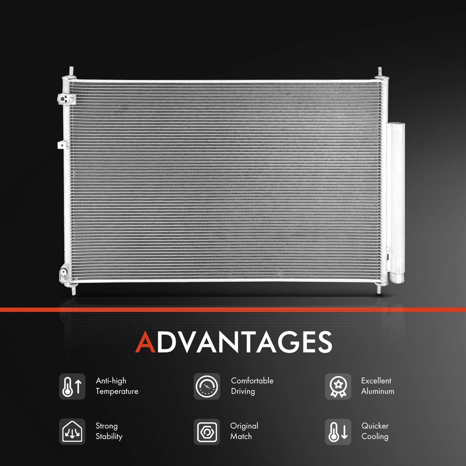 Kit de refrigeración de radiador y condensador de CA para Honda Odyssey 2011-2017 transmisión automática Foto 2 de 4