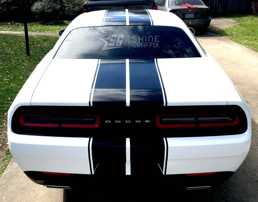 Juego de rayas 8" Twin 2 colores Rally Racing para Dodge Challenger 2008-2023 Foto 4 de 4