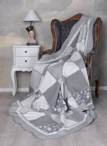 Bettüberwurf Patchwork Decke XXL Bettdecke Tagesdecke Steppdecke Landhaus Quilt - Bild 6 von 6