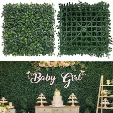 Grass Wall Panels, 10"X 10"(12Pcs) 4-Layer Artificial Boxwood Faux Green Wall fo