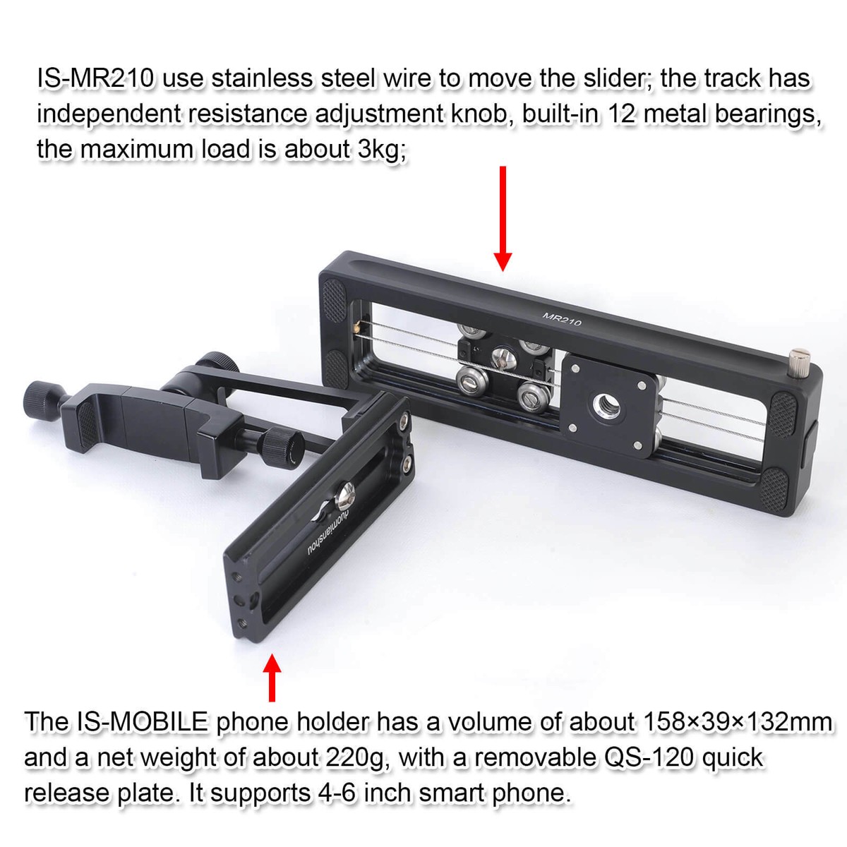 Rail De Macro IShoot – Slider Stabilisateur Pour Téléphone Et Appareil Photo