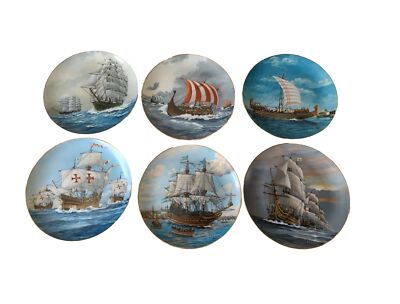 Two Thousand Years of Sailing Ships Plate Set of 6 Royal Cornwall Ltd. Vintage