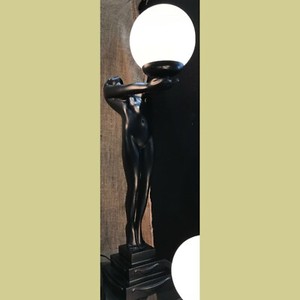 art deco lady table lamp
