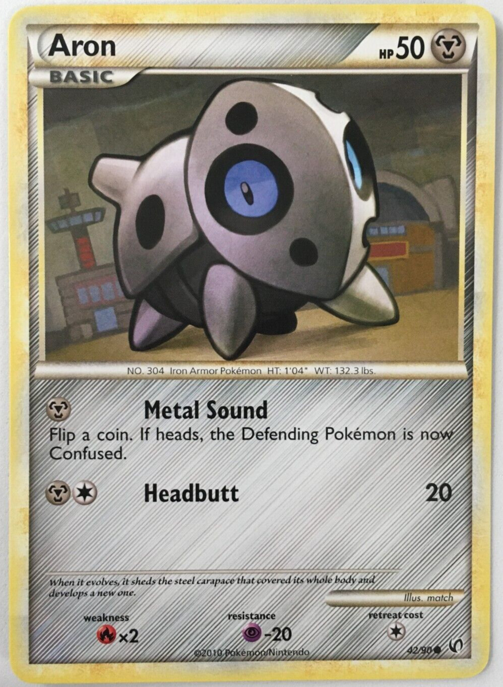 POKEMON ARON 42/90 HS UNDAUNTED COMMON NEAR MINT