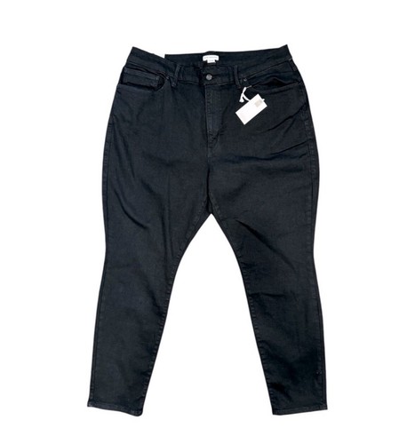 Good American Good Legs Damengröße 20-26 passt immer kreidefarbene Jeans schwarz Stretch