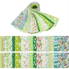 40pc 2.5x20" Cotton Fabric Strips Floral Pre-Cut Quilting Jelly Roll
