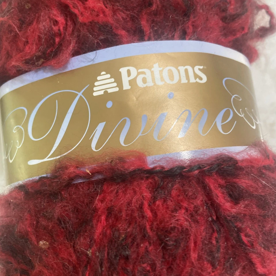 NUEVO hilo Patons Divine Bulky Mohair Blend 3,5 OZ 100g Regal Red 06530 Foto 2 de 4