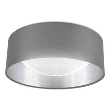 LED Deckenleuchte Stoff Grau Silber Ø32cm 12W 1200lm 4000K Sternenhimmeleffekt