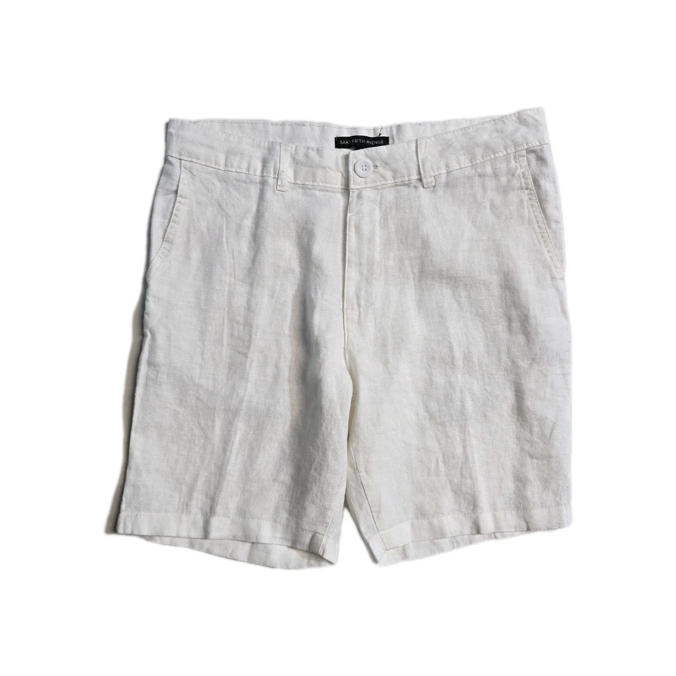Saks Fifth Avenue Men’s 100% Linen Shorts White 32