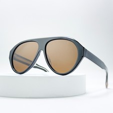 Gucci GG0479S Aviator Sunglasses Black Frame Brown Lens Unisex 60mm