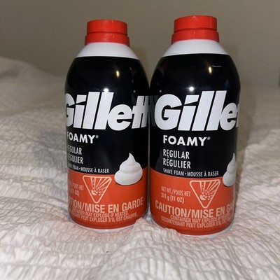 Gillette Foamy Regular Shave Foam, 11oz - Pack of 2
