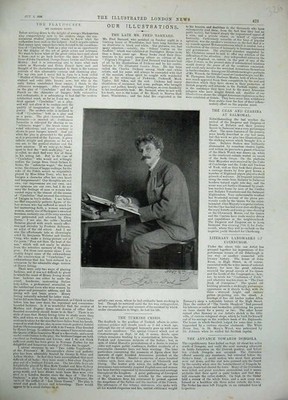 Original alter antiker Druck 1896 Portrait Mr Fred Barnard Pilgrim Progress 19.