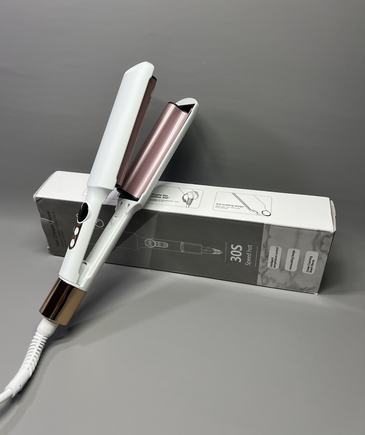 Hair Crimper Double Barrel Ionic Wavy Mini Curling Iron Curler Wand Deep Waves