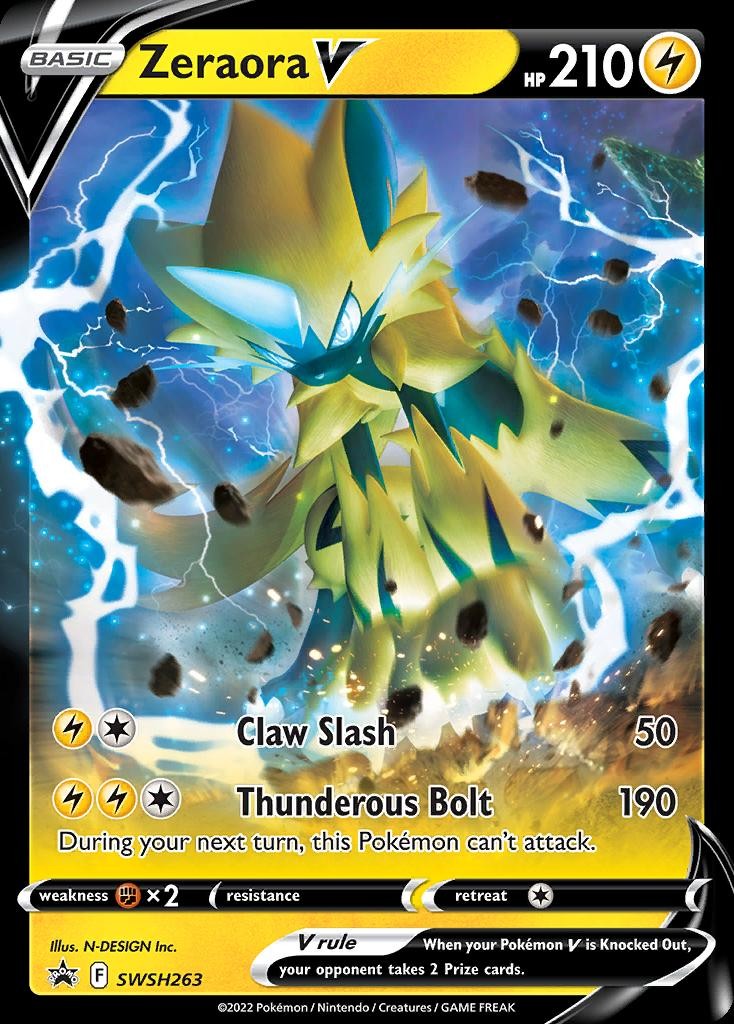 Pokemon Zeraora V (SWSH263/332) SWSH Black Star Promos NM HOLO