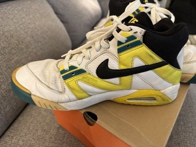 Nike Air Tech Challenge Agassi Mens Sz 10.5 White Sonic Yellow