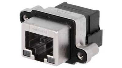 5905544634238 Gniazdo RJ45 z diodą LED UL94V-0 IP67 na panel THT UNC 4-40 MRJ-53