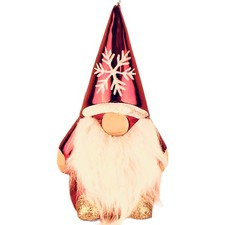 1222 - Large 8-Inch Red Snowflake Christmas Gnome Holiday Ornament for Home Deco