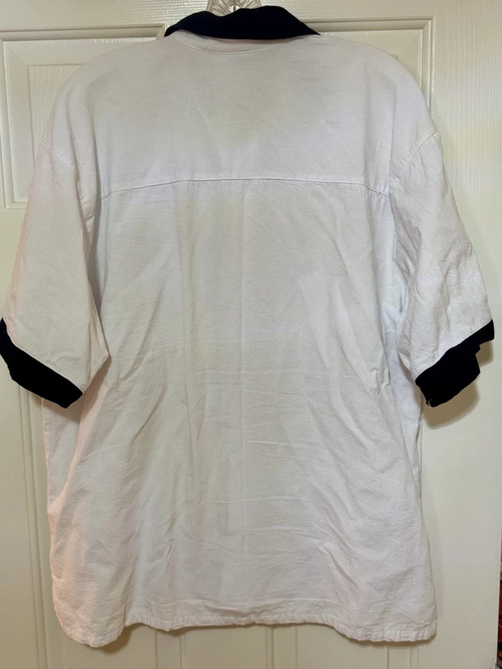 Mr Buho White Black 100% Cotton Shirt Mexico Mayan Made Men Size XL - Image 2 of 4