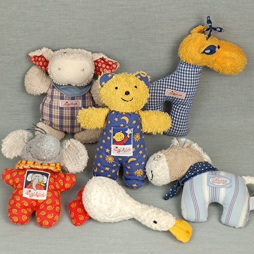 Sigikid Konvolut Rassel Greifling ❤️ Ente Bär Pferd Giraffe Schwein Frottee SET - Bild 1 von 13
