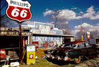 Plunder Palace Store/Shop, Phillips Gas Signs, Route 66?: 1990's 35mm Slide — photo 1
