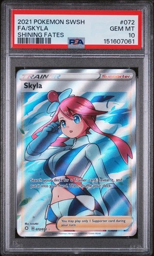 2021 POKEMON SWORD & SHIELD SHINING FATES #072 FULL ART/SKYLA PSA 10