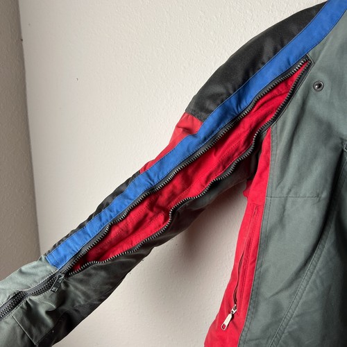 vintage 80s 90s bmw retro gray red blue racing moto jacket goretex - Picture 5 of 10