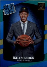 2017-18 Donruss Holo Laser Green and Yellow #176 Ike Anigbogu RR - BSK