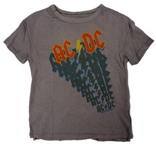 ACDC AC-DC Rock Band Boys Lightening Bolt Distressed Boys Gray T-Shirt