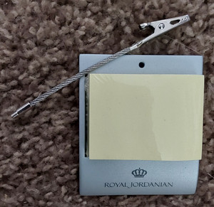NEW ROYAL JORDANIAN AIRLINE SMALL NOTEPAD WITH CLIP