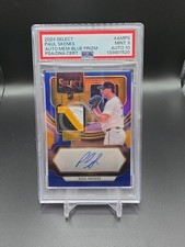 RC Paul Skenes Auto/Mem 17/35 Blue Prizm 2024 Panini Select PSA 9 Auto 10
