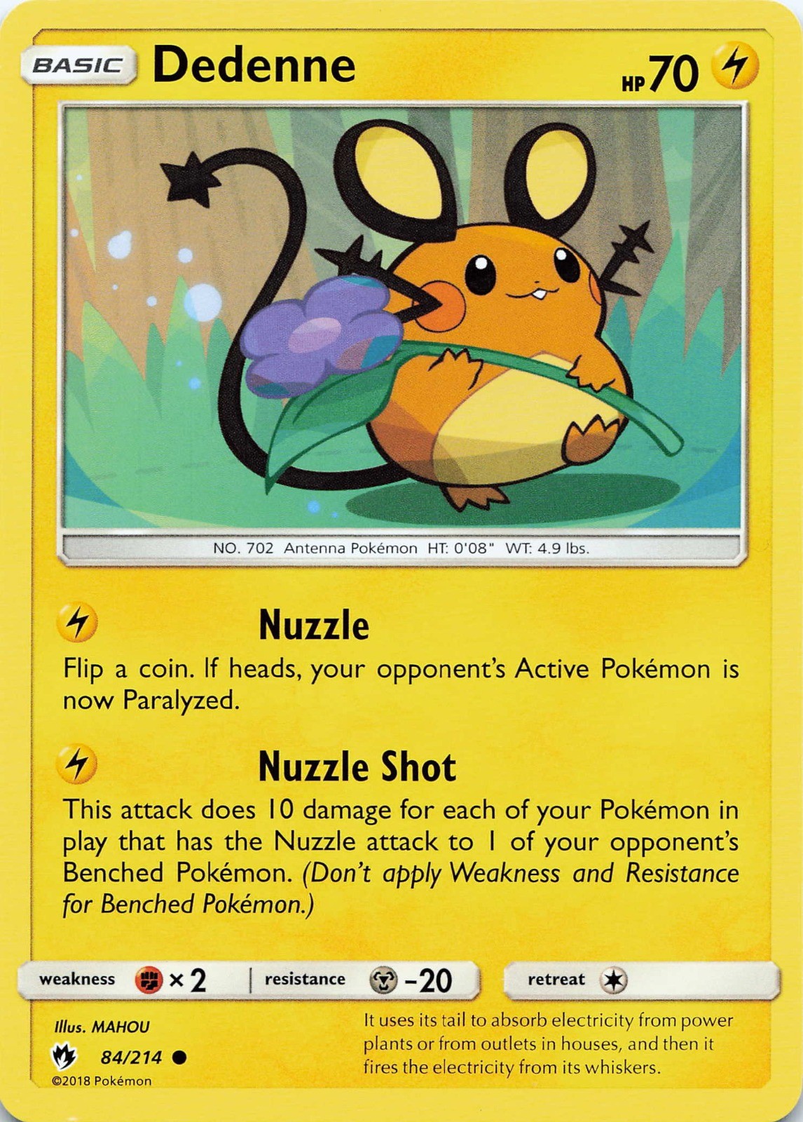 Pokémon TCG Dedenne (84) #84/214 SM - Lost Thunder NM
