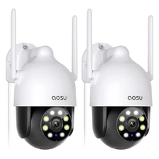 AOSU 2K Security Camera 2Pack with Motion Tracking, 360°Pan-Tilt View Secur