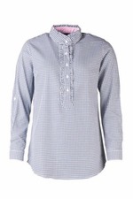 Ladies Overhead Ruffled Collar Shirt Women's Country Colour Check Shirts Rydale