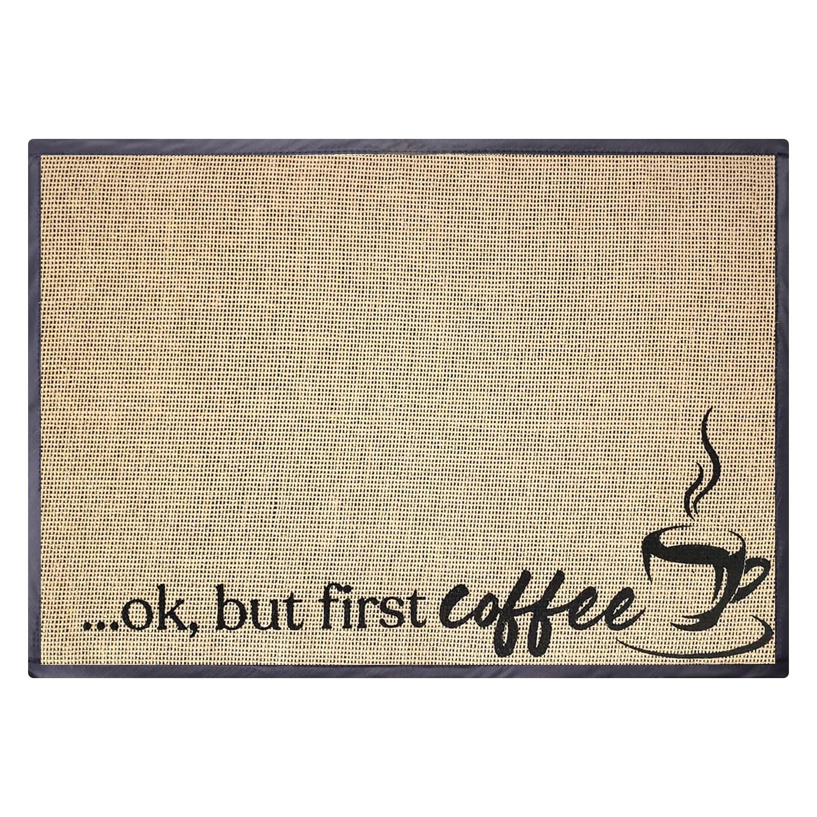 Coffee Bar Mat for Countertop, Spill 1'2" x 1'8" (Rectangular), Brown 