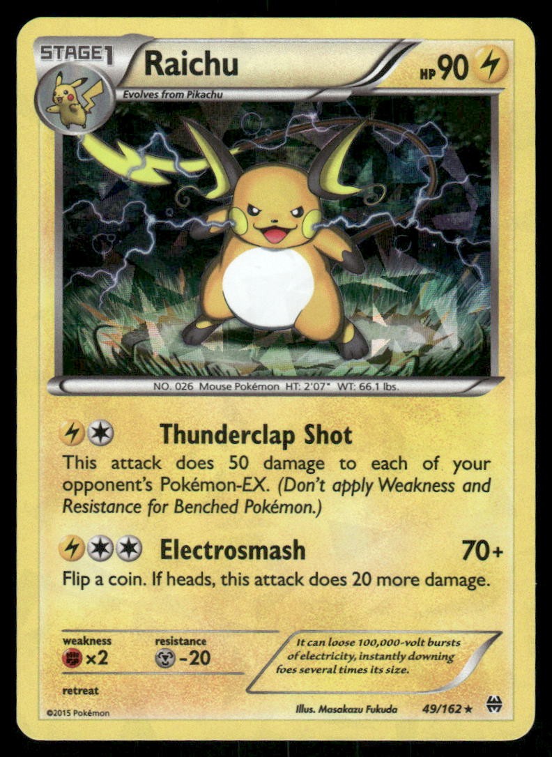 Pokemon Cards Raichu 49/162 BREAKthrough XY Rare NM * 2