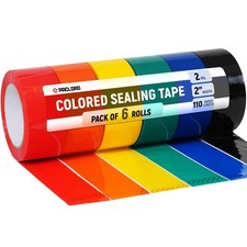 2" x 110 Yards Multi-Color Packing Tape, 6 Colors Pack - 2.0 Mil Carton Seali...