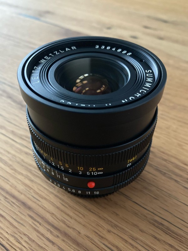 Nikon F Mount Adapted Leica SUMMICRON-R 35mm f/2 Version 2 MF Lens Near Mint