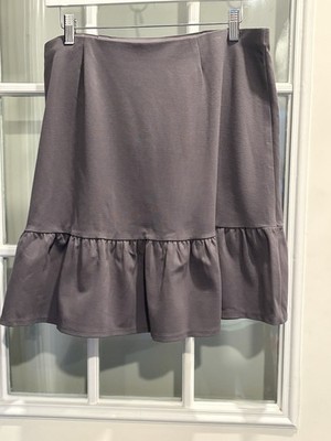 Gilli Women s Ruffle Hem Skirt XL New With Tags Gray Side Zip