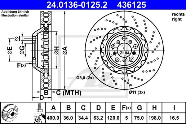 Disque de frein percé à haute dissipation thermique pour BMW M5 et M6