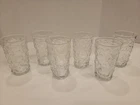 Vintage Anchor Hocking Tumbler Set Lido Milano Clear Juice 3-7/8" Glasses Set