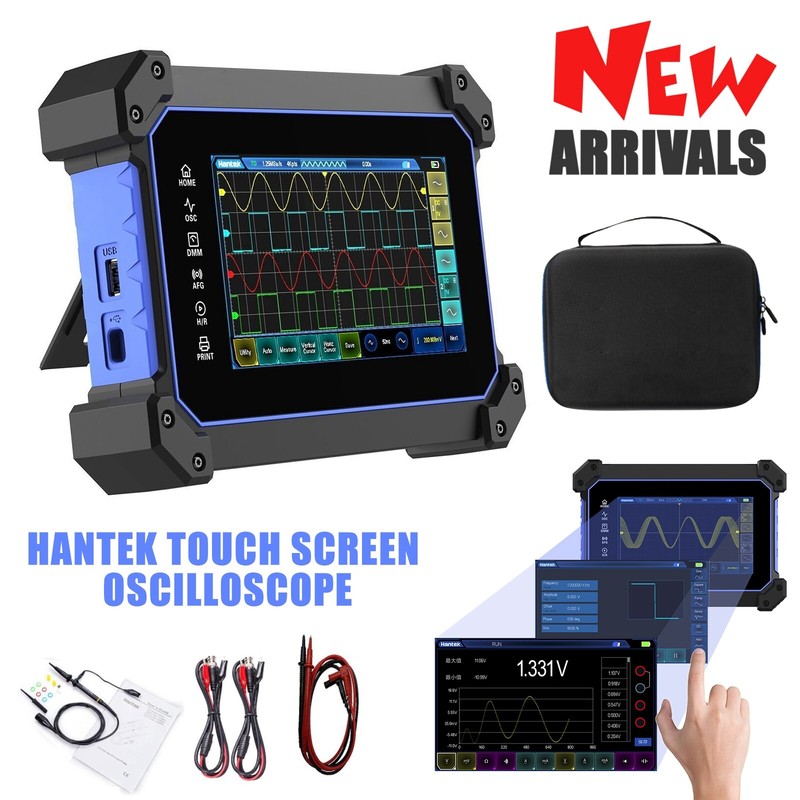 Hantek Digital Touch Screen Oscilloscope 4CH 110-250MHz Signal Source Multimeter